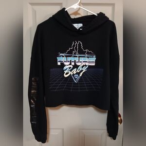 ZEF Industries Future Baby Black Cropped Hoodie - Size Large